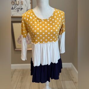 EGS Boutique Chic Polka Dot Tiered Blouse